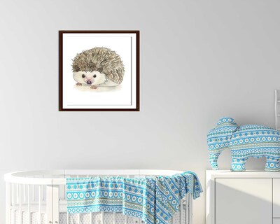 Hedgehog Watercolor Art Print Baby Hedgehog Nursery Animals Baby Animals Nursery Wall Art Baby Room Decor Hedgehog Gifts Painting Artwork - image3